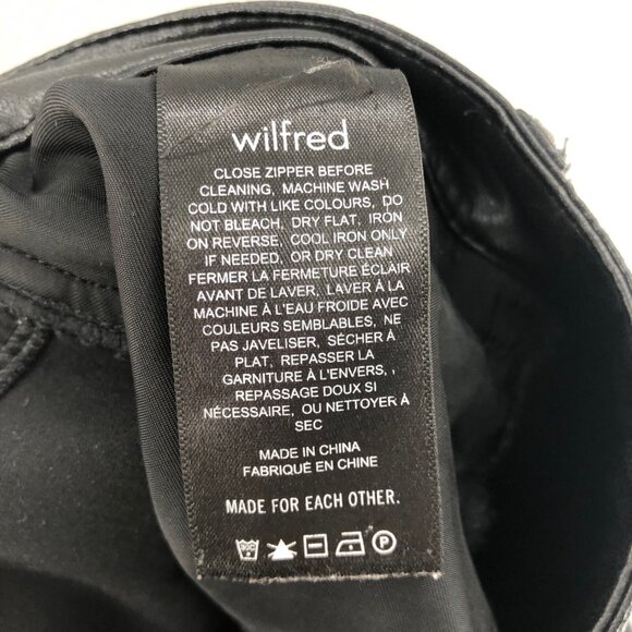 Aritzia Wilfred Pants Womens 10 Melina Black Polyurethane Vegan Leather Straight - Picture 6 of 12